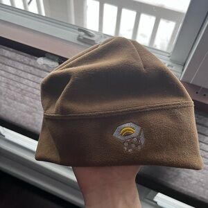 Mountain Hardwear Fleece Brown Black Windstopper Gorpcore Hat Beanie Toque
